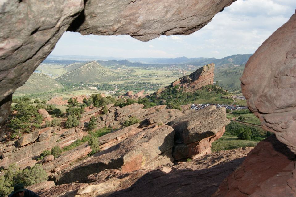 view of Red Rock from distance